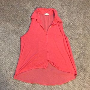 Pink high low tanktop